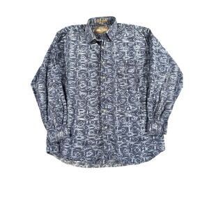 American Terrain by Robert Peritz Shirt Mens Large‎ Blue Button Up Streetwear